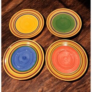 Pacific Rim Santa Fe 6" Saucers Beautiful Hand Painted Set Of 4